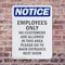 Signmission Employees Only No Customers Are OSHA Notice Sign, Plastic, 7in W x 10in L, 2PK OS-2PACK-NS-P-710-V-11997 - alternate 5